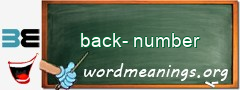 WordMeaning blackboard for back-number